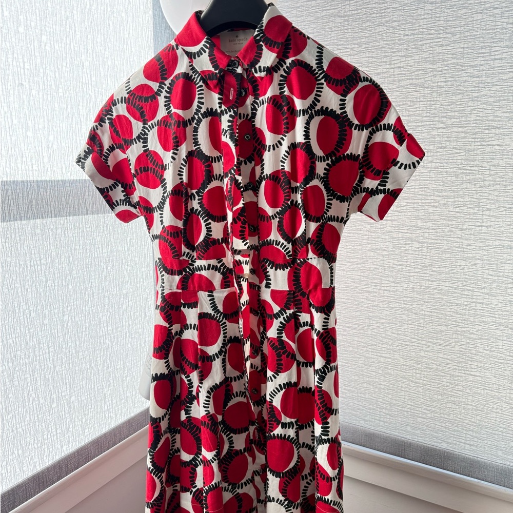 Kate Spade Stylish Red and Black Patterned Dress mini